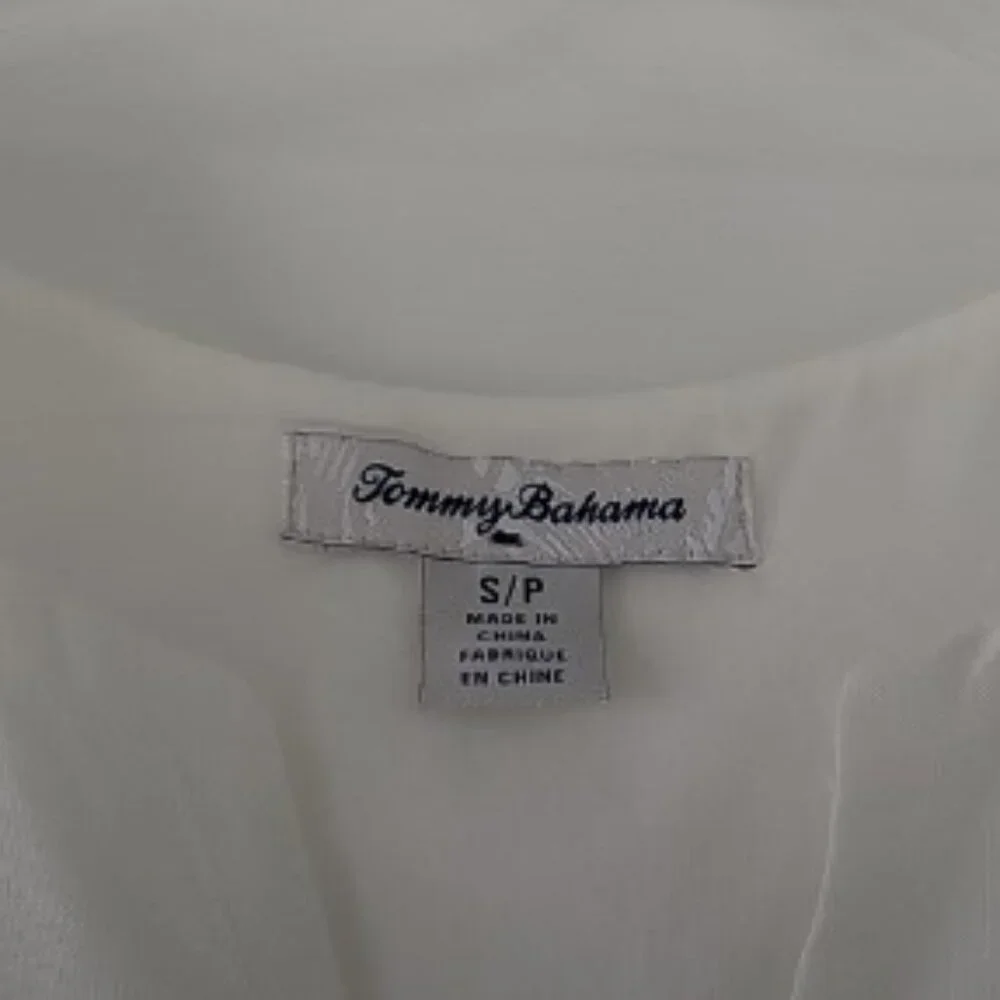 TOMMY BAHAMA White Linen Dress Size small  w/beautiful flowers - Picture 4 of 4